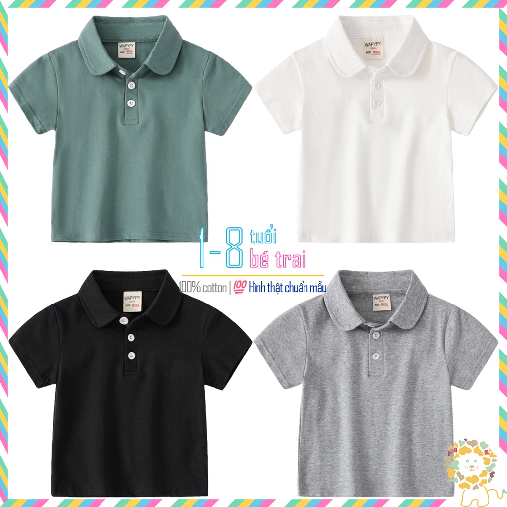 Áo Polo bé trai áo có cổ cho bé áo thun trắng bé trai chất cotton mẫu mới
