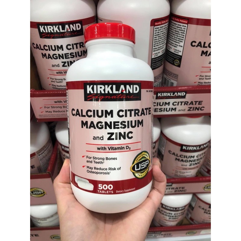 [Hàng Mỹ] Viên Uống Kirkland Signature Calcium Citrate Magnesium And Zinc 500mg | BigBuy360 - bigbuy360.vn