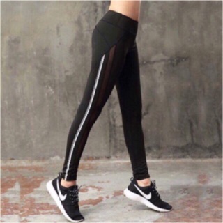 quần tập gym,yoga,aerobic phối lưới sọc kẻ nữ