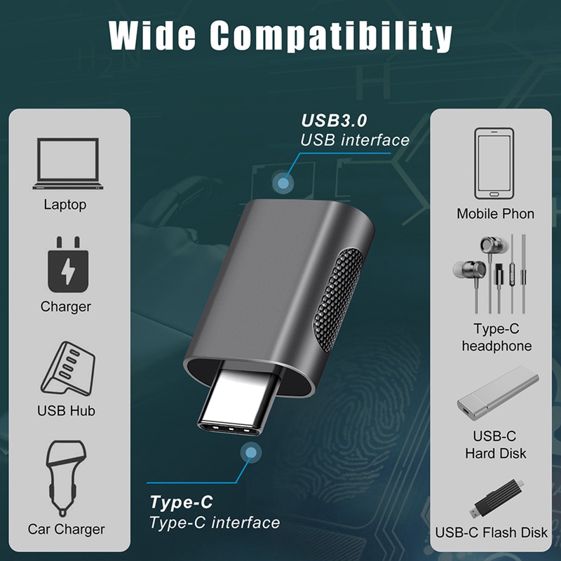 Set 2 Đầu Chuyển Đổi USB Type-C Sang USB 3 Đầu Cái OTG Cho MacBook