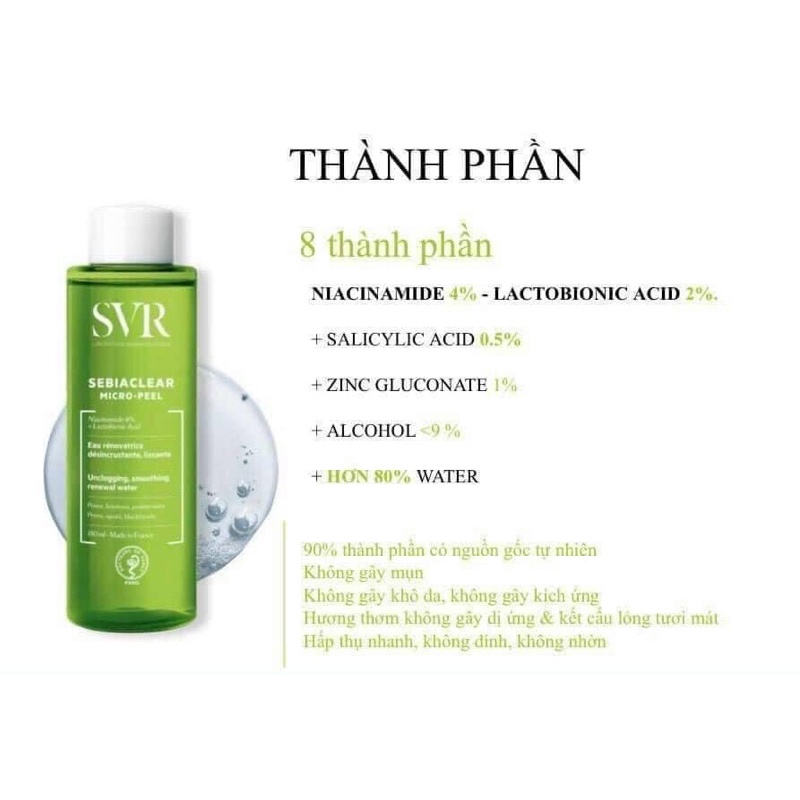 Toner Kiềm dầu, giảm mụn SVR Sebiaclear Micro-Peel | BigBuy360 - bigbuy360.vn