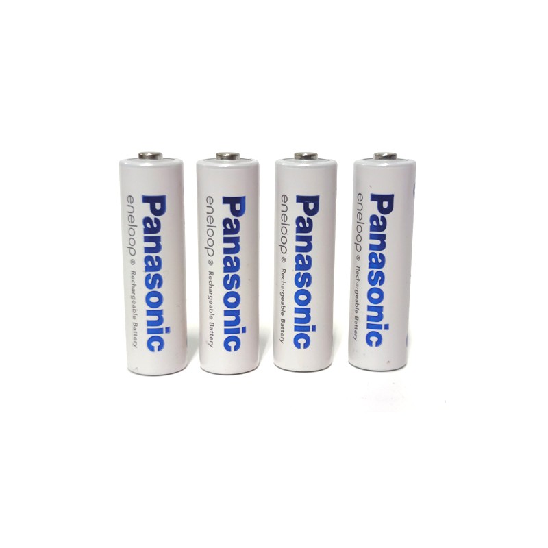 Combo 4 pin sạc AA Panasonic 1900mAh BK-3MCC loại rời - bản nội địa Nhật (Trắng)