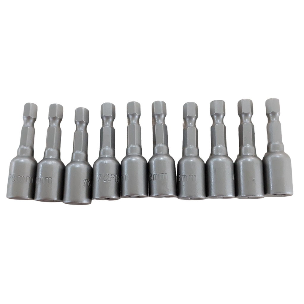 [HCM] Đầu bắn tôn 8mm TOP tiêu chuẩn Germany, có nam châm, gồm 10 đầu bắn tôn