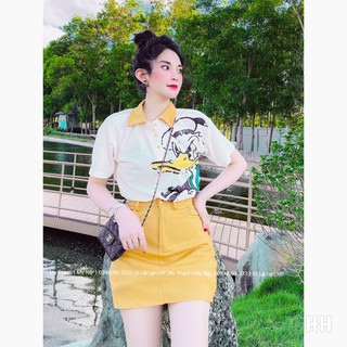 Set áo phông hình chân váy kaki