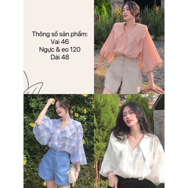ÁO SƠMI TAY BỒNG LILY SHIRT DÁNG BABYDOLL FORM RỘNG OVERSIZE thiết kế tay phồng tiểu thư style ullzang hàn quốc