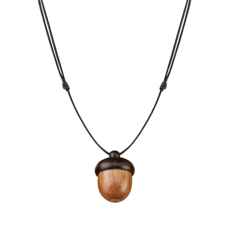 King Mặt Dây Chuyền Bằng Gỗ Mun Hình Lọ Điều Ước Phong Cách Vintage Đơn Giản