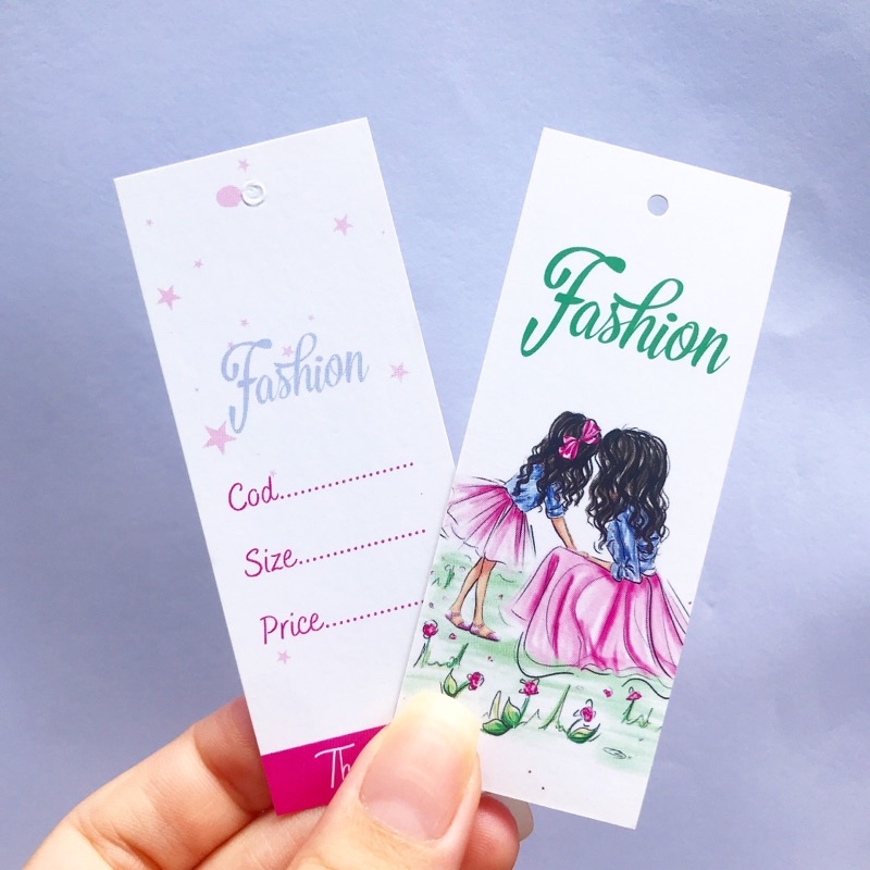 NHÃN MÁC TAG QUẦN ÁO giúp nâng cao thương hiệu quần áo - Giấy bìa cứng cán màng sang trọng 100 cái mẫu 30