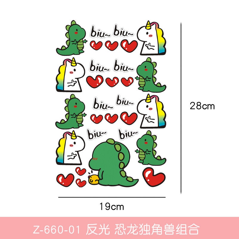 1 Bộ Nhãn Dán Kỳ Lân Khủng Long Chống Nước Trang Trí Thân Xe Hơi Xe Máy