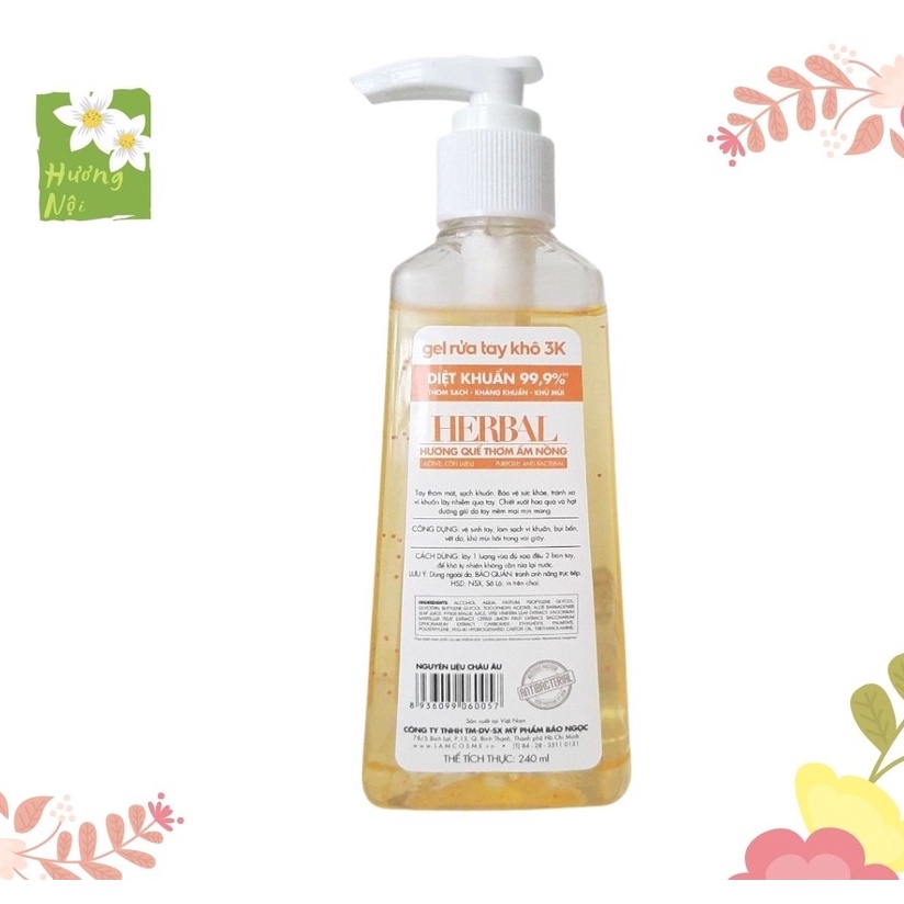 Gel rửa tay khô Lamcosmé 240ml