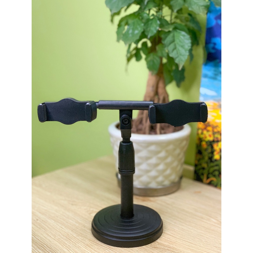 Giá đỡ điện thoại Vocal 2 kẹp để bàn chịu lực tốt, xoay 360 độ quay tiktok, bán hàng, make up, chụp hình, livestream