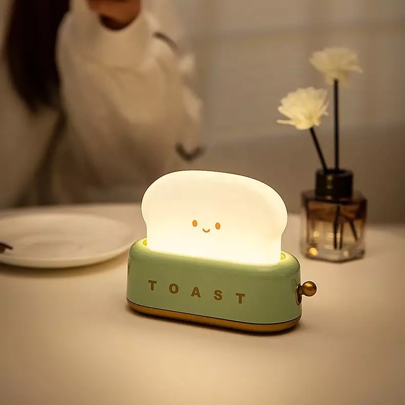 Đèn Ngủ TOAST Đèn Ngủ Hình Máy Nướng Bánh Mì Xinh Đẹp, Ánh Sáng Tăng Giảm Tùy Chỉnh