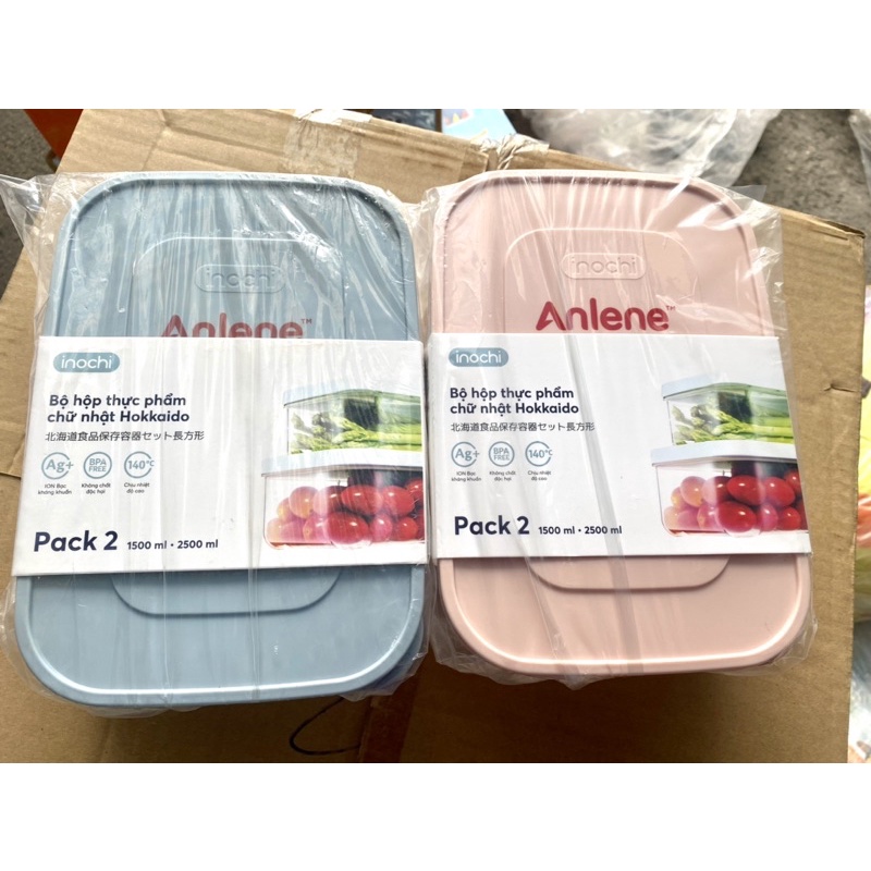 Bộ 2 hộp thực phẩm chữ Nhật Hokkaido 1500 - 2500 ml Hkm Anlene