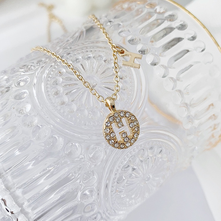 Vòng cổ choker dây xích mặt tròn chữ H VC017 Leous Accessories