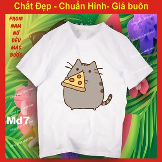 Áo thun mèo đen pusheen kawii MD7,chất đẹp, bao đổi trả, meomeo bụng bự