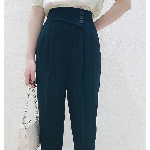 Quần baggy 3 cúc vạt lệch