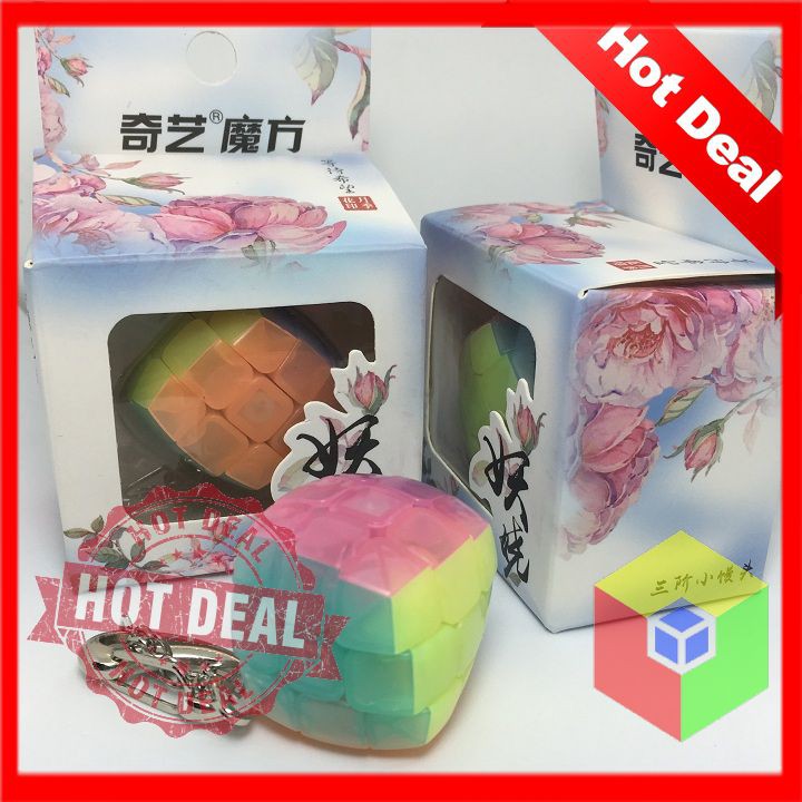 Móc khóa Rubik 3x3 QiYi Jelly - Phụ kiện