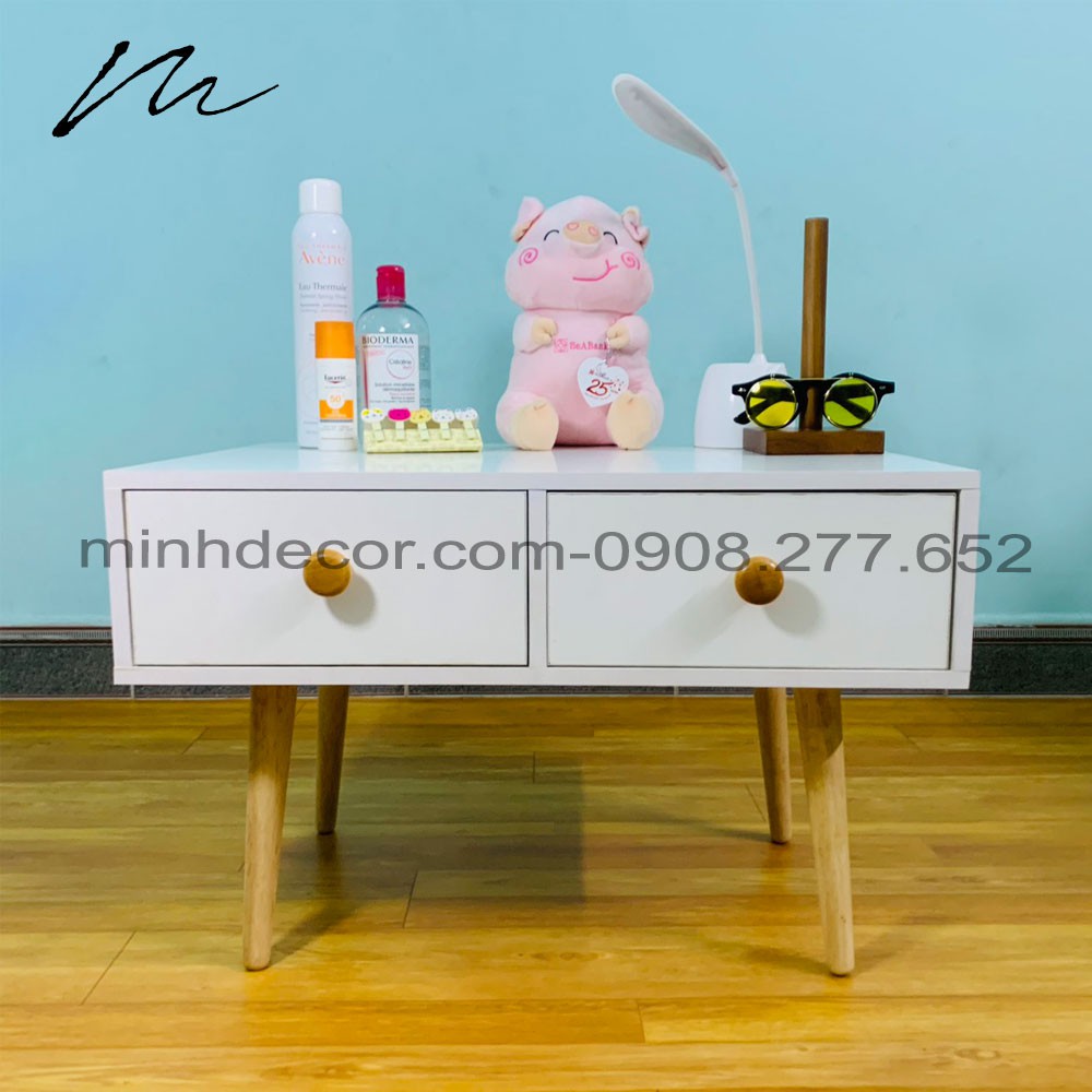 Bàn Trang Điểm Mini Ngồi Bệt Bằng Gỗ Màu Trắng- Bảo Hành 1 Năm 1 Đổi 1- Hình Thật