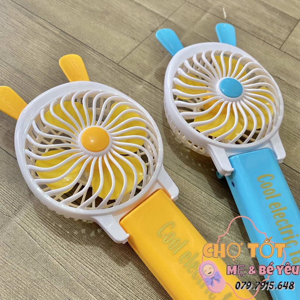 Đồ chơi quạt mini cầm tay hình tai thỏ đủ màu dễ thương tiện dụng cho bé mang theo đi học đi chơi