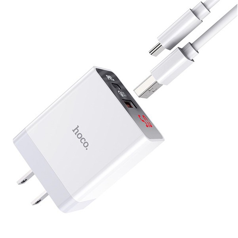 Cóc sạc nhanh Hoco DC28 Pro 1 cổng USB Type-C 3.0A 18W, nhựa ABS, tương thích nhiều thiết bị