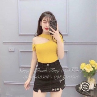 Áo lệch vai cộc tay