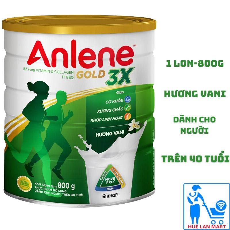 [CHÍNH HÃNG] Sữa bột anlene gold 3X hộp 800g hương vani giúp cơ khỏe xương chắc khớp linh hoạt