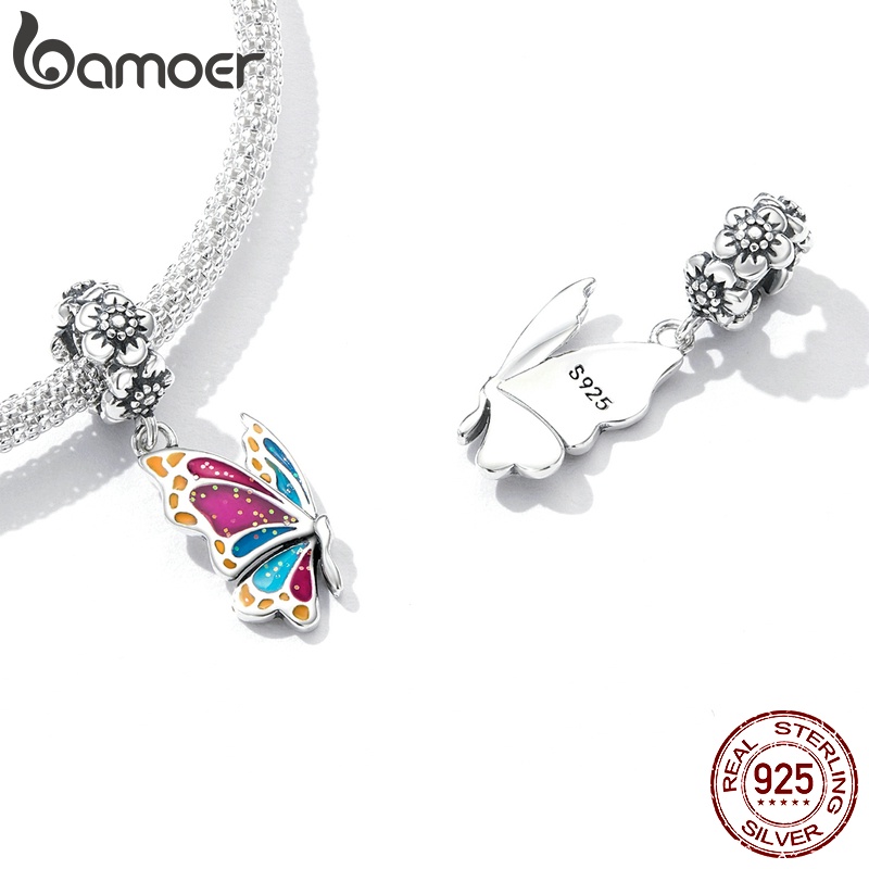 Mặt phụ kiện BAMOER SCC2216 bạc 925 hình bươm bướm xinh xắn