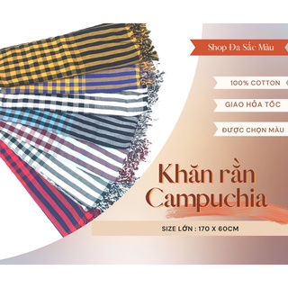 Khăn rằn Campuchia dày dặn , khăn rằn Nam Bộ , khăn choàng đi phượt cỡ lớn 170 x 60cm