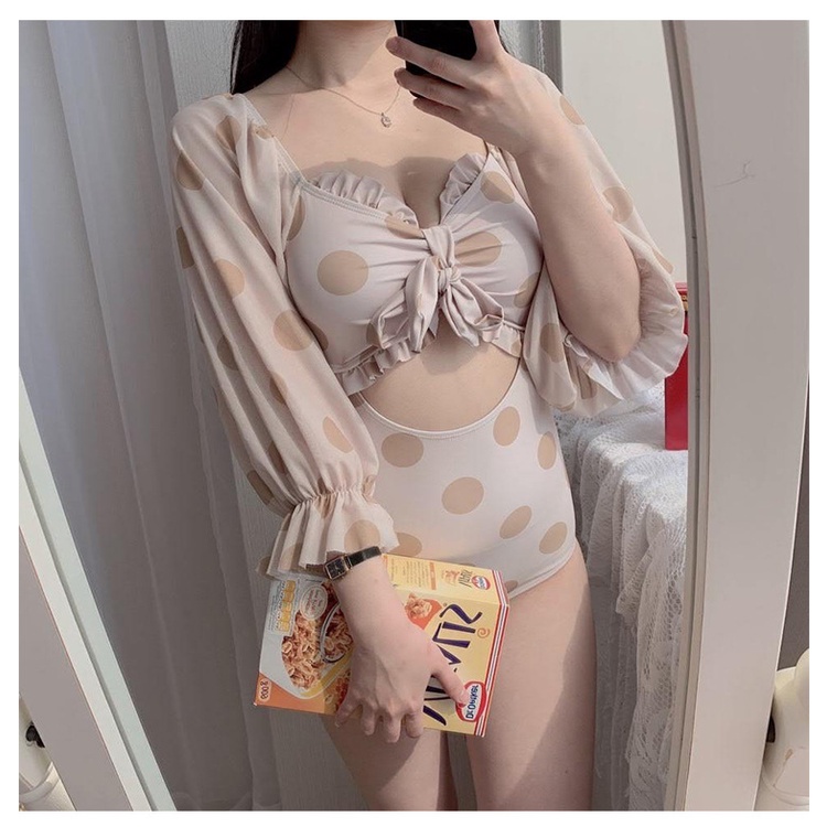 Swimsuit  M-XL Picture color Material Nylon Female Conservative Show Thin Cover Belly One Piece South Korean Style Hot Spring Fairy Fan You Swimsuit