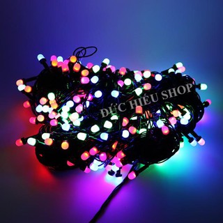 Dây đèn chớp nháy nhiều màu 40m bóng to Q8, dây đèn LED, đèn trang trí tết, dây đèn chớp tắt đủ màu