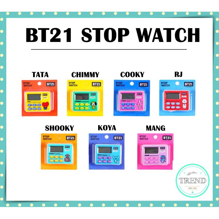 Đồng Hồ Bấm Giờ Để Bàn Hình Các Thành Viên Nhóm Bts Bt21