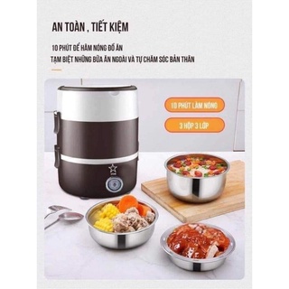 Cặp Lồng Ủ Cơm Hâm Nóng Thức Ăn 3 Tầng Inox Cắm ĐIỆN- Cặp Lồng Giữ Nhiệt