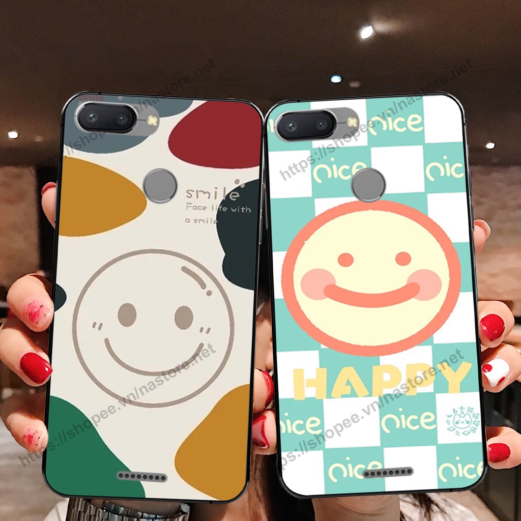 Ốp lưng Xiaomi Redmi 6 / Redmi 6A mặt cười, họa tiết caro đơn giản đẹp cute