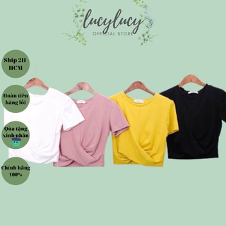 [SIÊU PHẨM CỰC HÓT] áo croptop thun gân xoắn eo tay ngắn LUCYLUCY