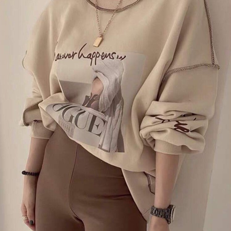 Áo Sweater Vogue Thời Trang Form Rộng Dài Tay, Áo Nỉ Dài Tay | BigBuy360 - bigbuy360.vn