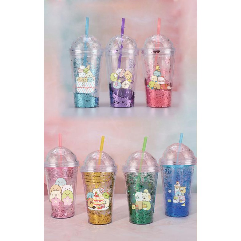 cốc 2 lớp kim tuyến sumikko CNKI12 cốc giữ nhiệt ly 2 lớp cốc làm lạnh dễ thương 500ml