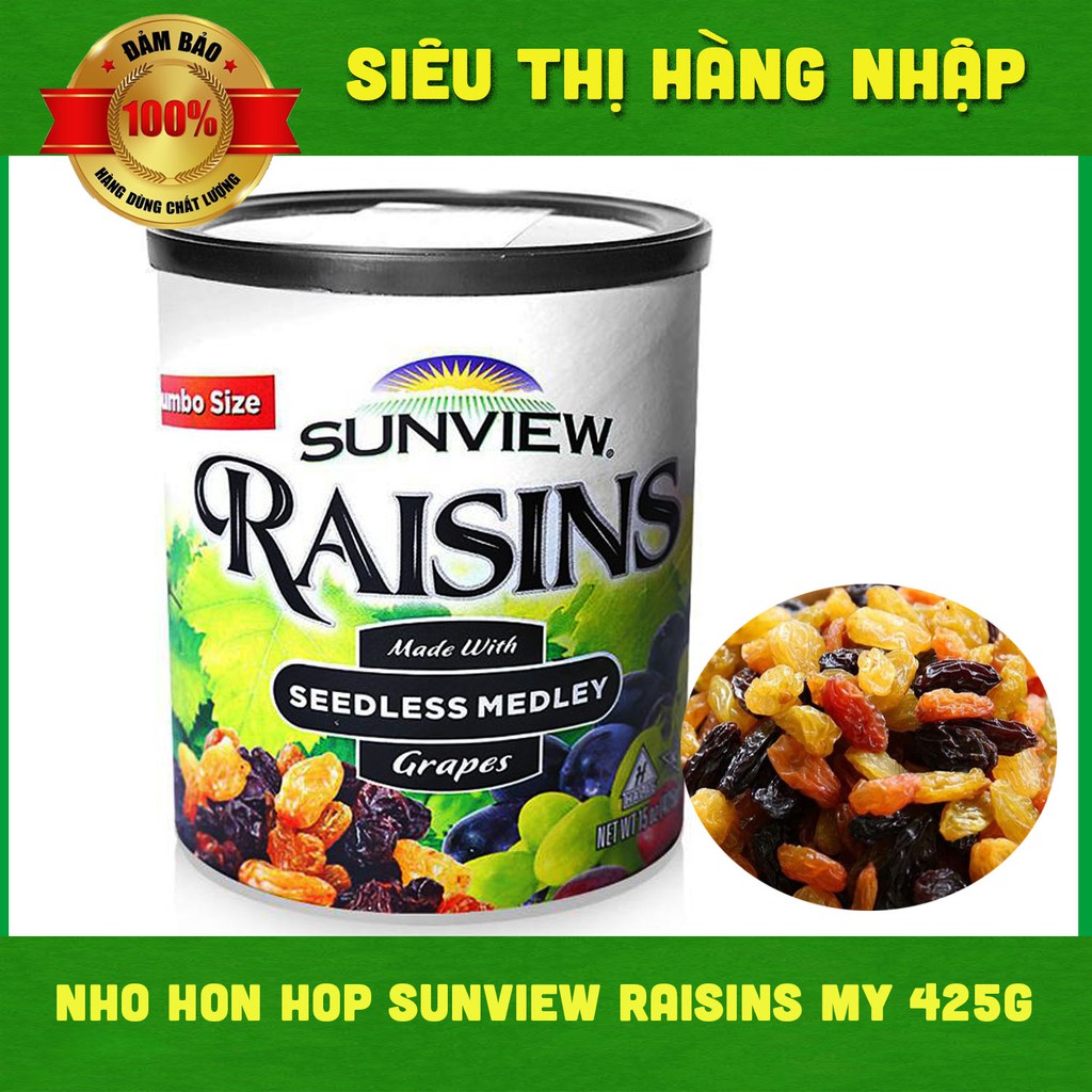 Nho khô hỗn hợp Sunview Raisins Mỹ 425gr