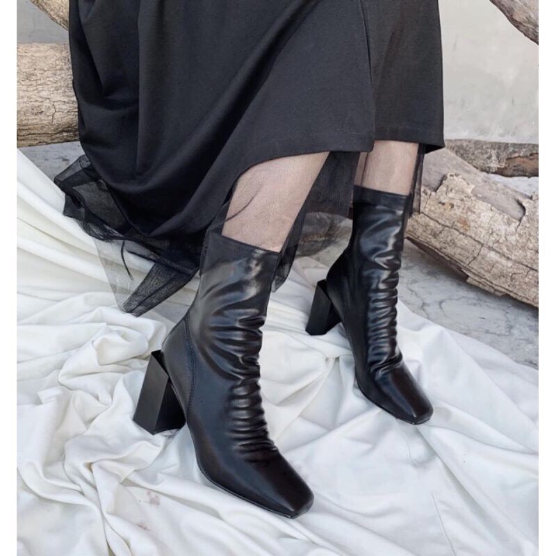 Bốt Nữ Da Nhăn Kéo Khóa Sau Mẫu Mới 2020 | BigBuy360 - bigbuy360.vn