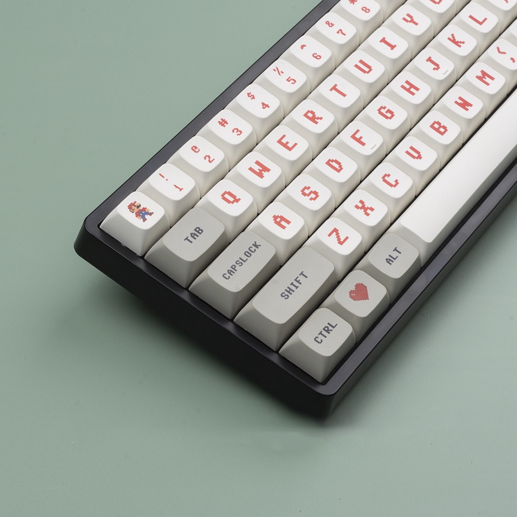 Keycap Mario Retro 123 nút chiều cao cherry in nhiệt dành cho bàn phím cơ