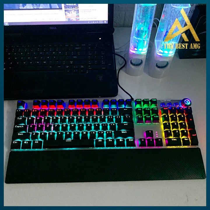 Bàn Phím Cơ Gaming Keycap Xuyên Led Đổi Màu Philips SPK 8614GS Bàn Phím Máy Tính Laptop Có Dây Keyboard Chơi Game