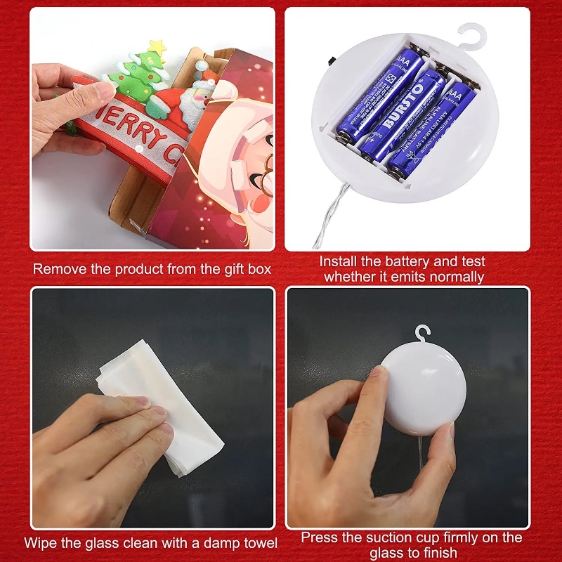 Dây Đèn LED Hình Bông Tuyết / Ông Già Noel Trang Trí Giáng Sinh / Năm Mới