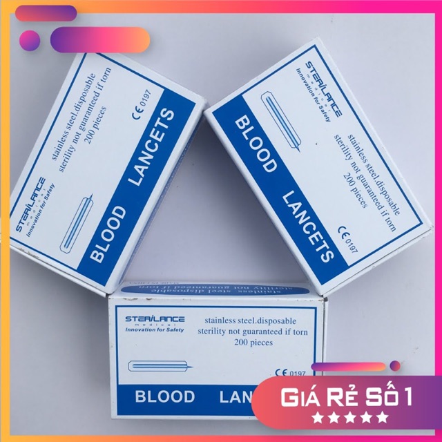 KIM CHÍCH MỤN BLOOD LANCETS ( hộp 200 cây)