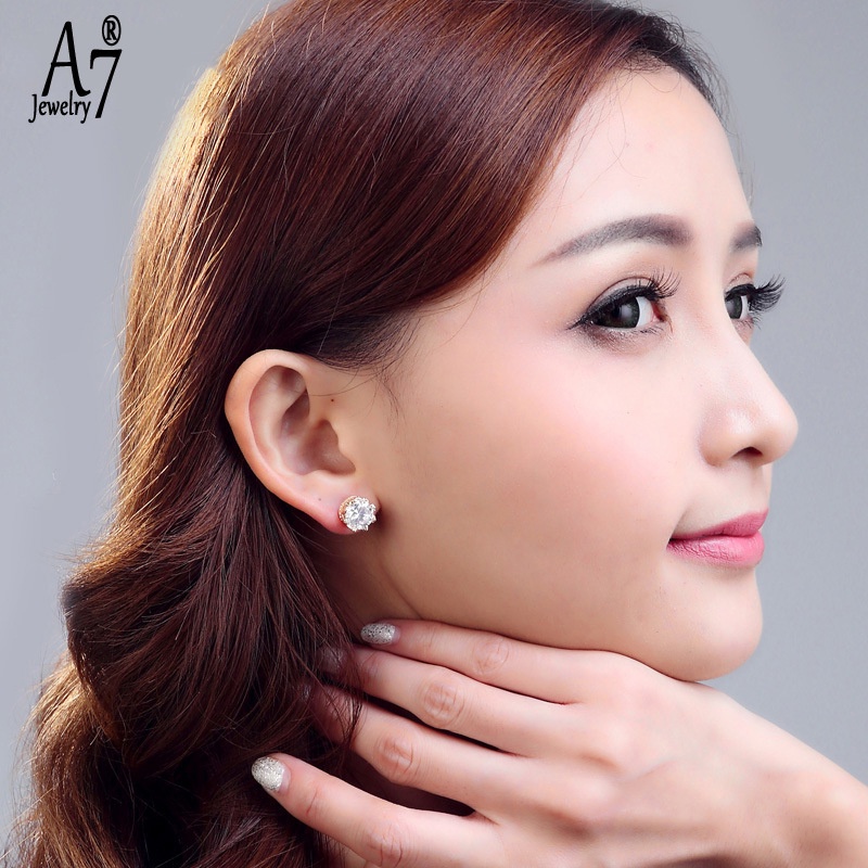1 đôi bông tai hình vương miện màu sắc