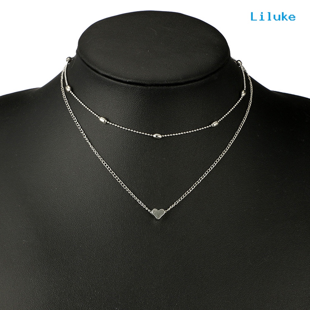 Vòng cổ Hợp Kim Hai Lớp Trang Trí Ngọc Trai Xinh Xắn Cho Nữ