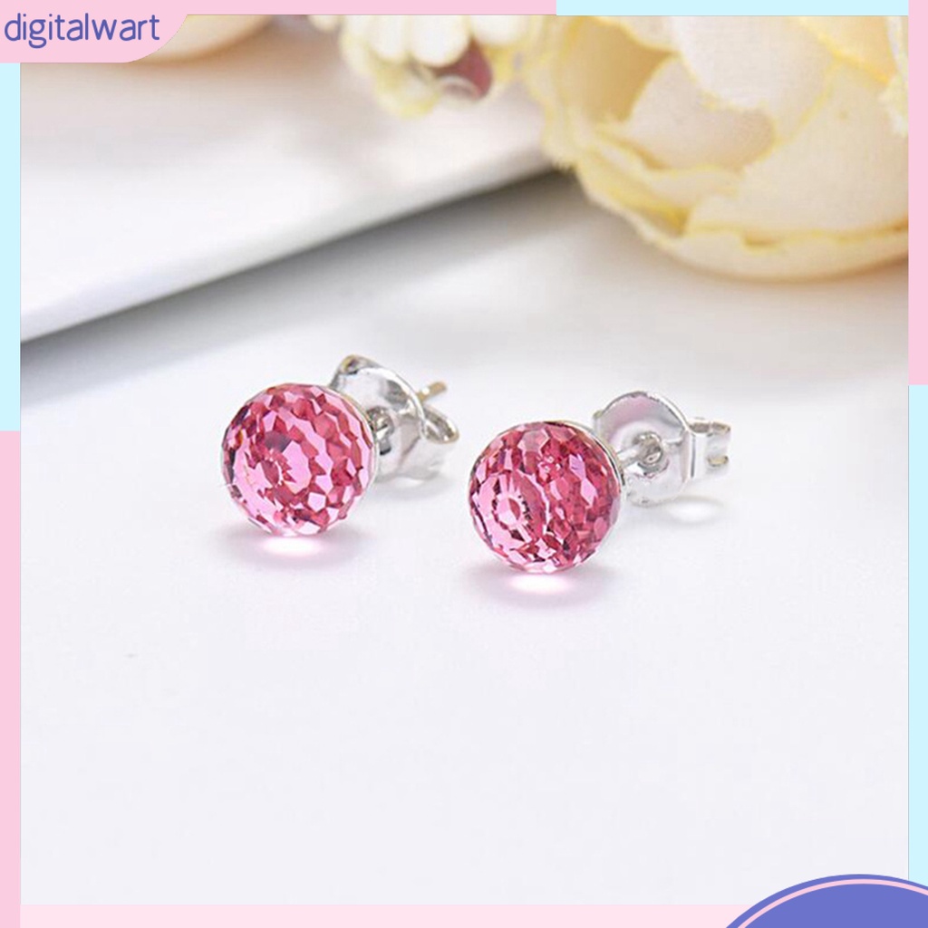 Đôi Khuyên Tai Hình Quả Cầu Pha Lê Giả Thời Trang Cho Nữ