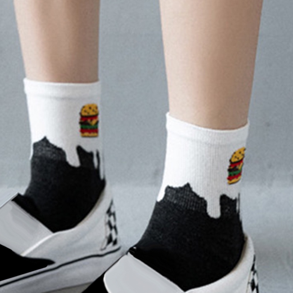 Tất Cotton Cổ Cao In Họa Tiết Trái Cây Dễ Thương Cho Nữ