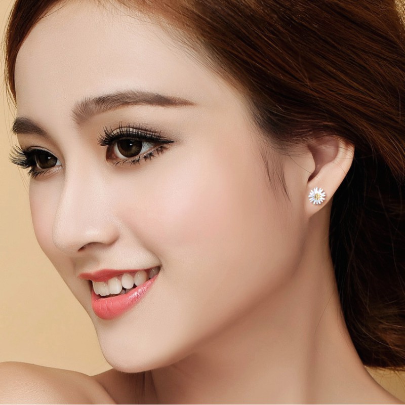 Bông Tai Bạc S925 Cúc Họa Mi Little Daisy Xinh Xắn | Khuyên Tai Nữ Trang Sức Bạc Thời Trang
