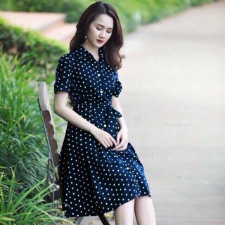 Váy chấm bi - lụa Hàn