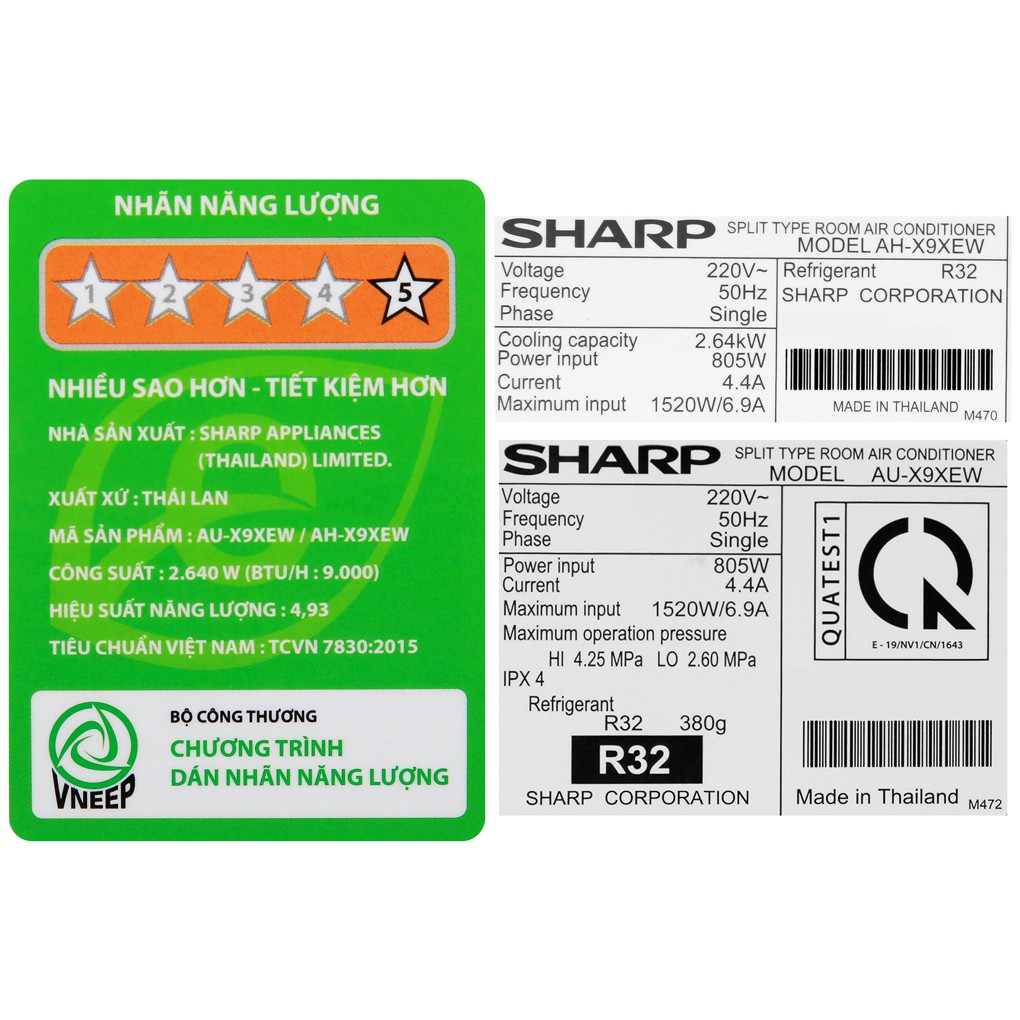 Máy lạnh Sharp INVERTER 1HP AH-XP10WMW (new)