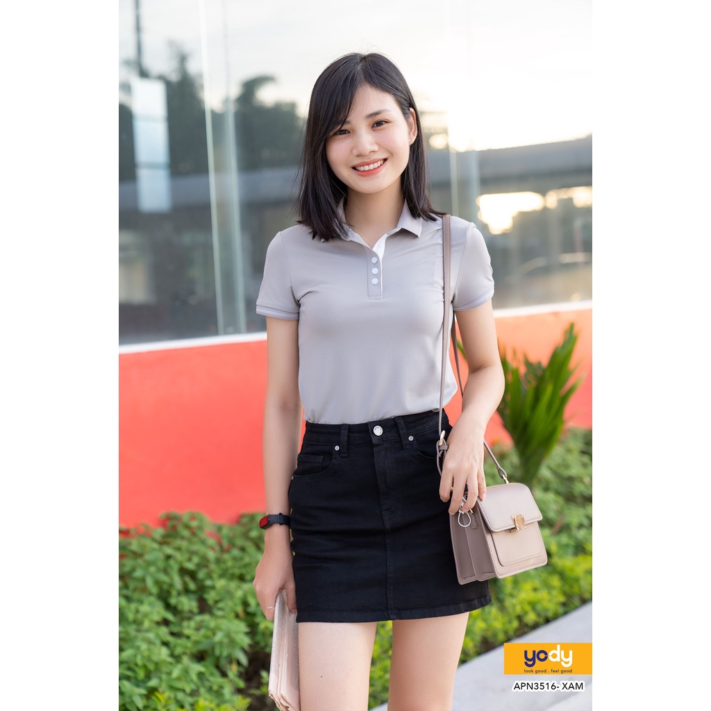 Aó Polo Nữ YODY Coolmax Lacoste Có Cổ Chống Tia UV, Kháng Khuẩn APN3516