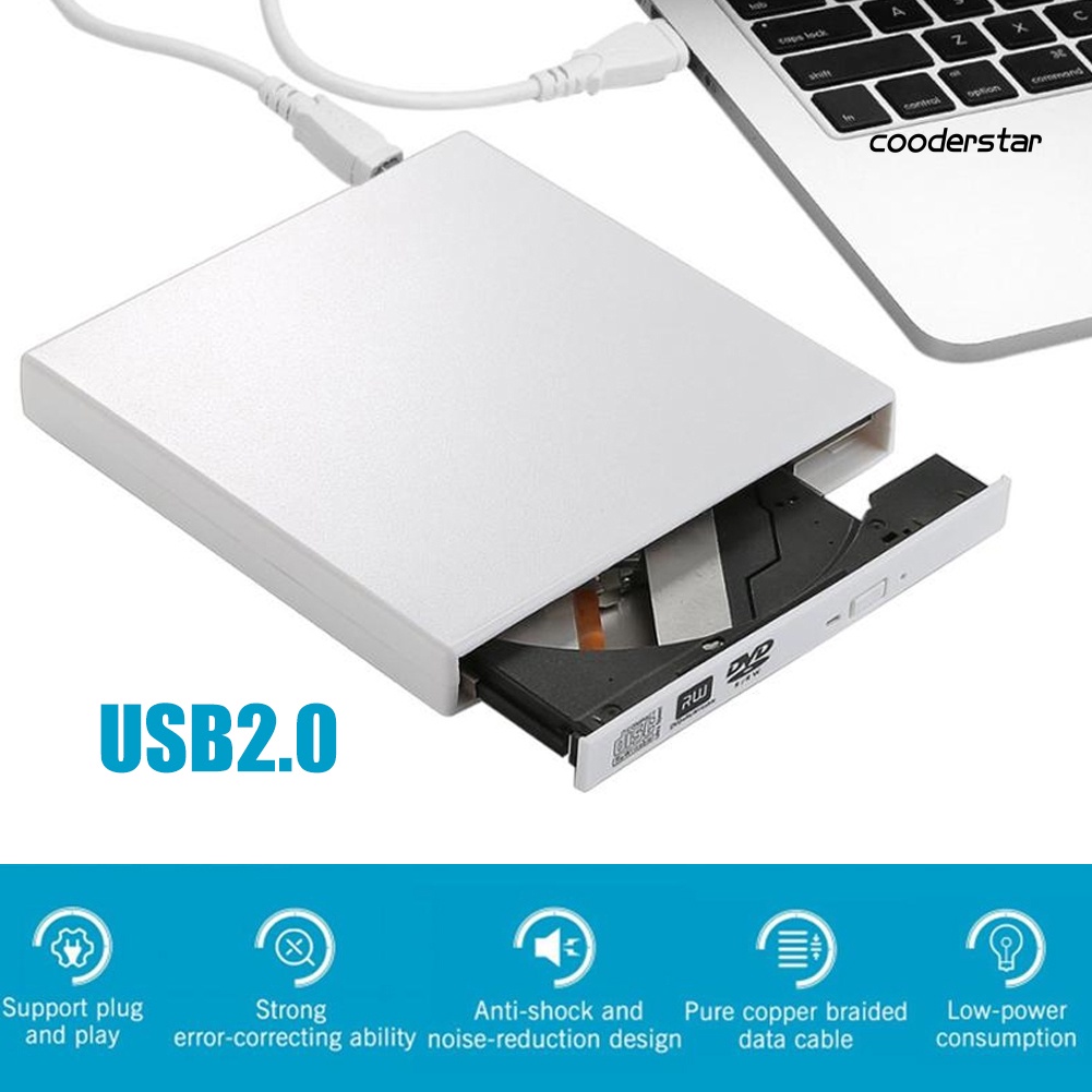 COOD-st Universal External USB DVD Optical Drive 24X CD Recorder Player for PC Laptop